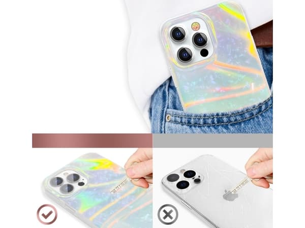 Kingxbar Kingxbar Shell-sarjan ylellinen tyylikäs kotelo iPhone 13 Pro helmiäismintun värinen