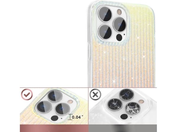 Kingxbar Kingxbar Travel Series Luxury Elegant Case for iPhone 13 Pro blå og oransje (skyer)