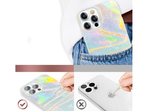 Kingxbar Kingxbar Shell Series luksuriøst elegant deksel til iPhone 13 Pro perleblå