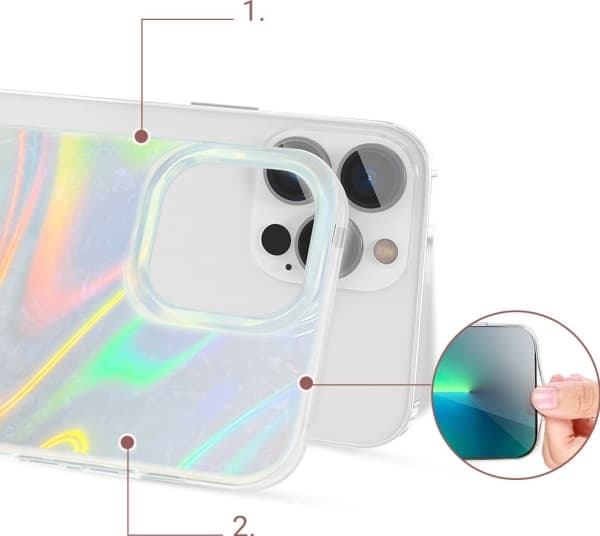 Kingxbar Kingxbar Shell Series luksuriøst elegant deksel til iPhone 13 Pro perleblå