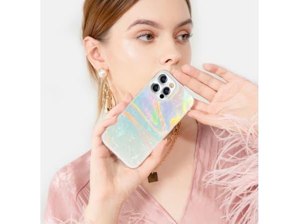 Kingxbar Kingxbar Shell Series luksuriøst elegant deksel til iPhone 13 Pro perleblå