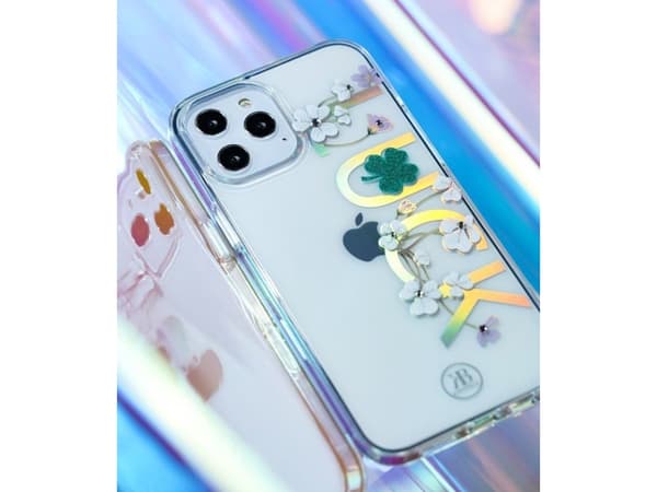 Kingxbar Kingxbar Lucky Series-deksel dekorert med original Swarovski Crystals iPhone 12 mini gjennomsiktig (Clover) universal