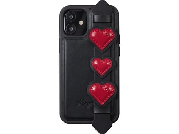 Kingxbar Kingxbar Sweet Series gel-deksel dekorert med originale Swarovski-krystaller med stativ iPhone 12 Pro / iPhone 12 svart