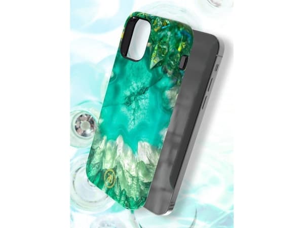 Kingxbar Kingxbar Agate Series tyylikäs akaatti painettu tapauksessa iPhone 12 mini vihreä universaali