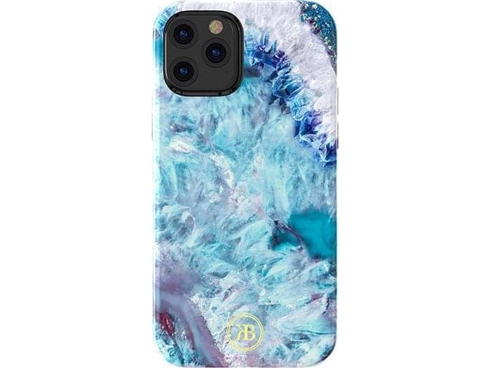Kingxbar Kingxbar Agate Series elegant case printed cover agate iPhone 12 mini blue universal