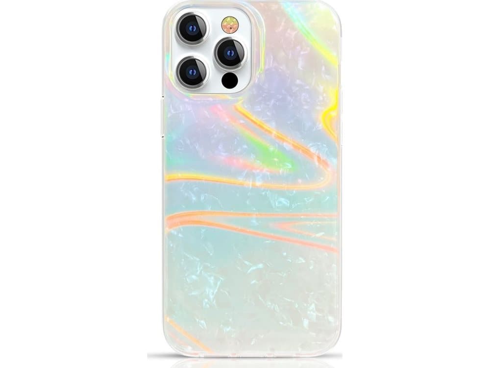 Kingxbar Kingxbar Shell Series Luxury Elegant Case for iPhone 13 Pro Max Pearl-Blue