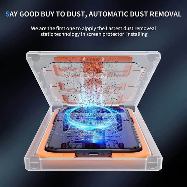 Auto Dust Removal Härdat Glas Skärmskydd iPhone 13 Pro Max