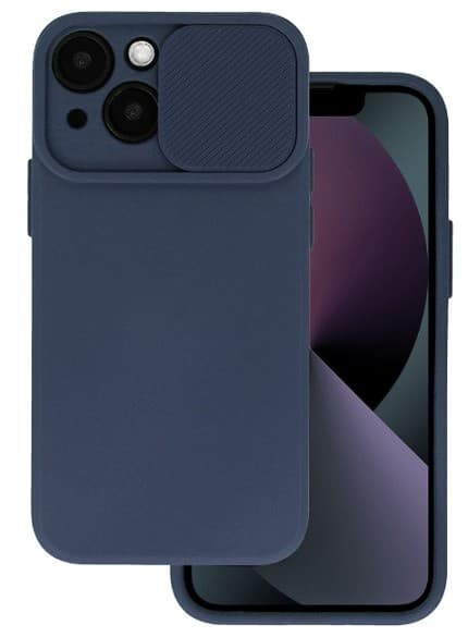 iPhone 14 Mobilskal - Marinblått Med Linsskydd