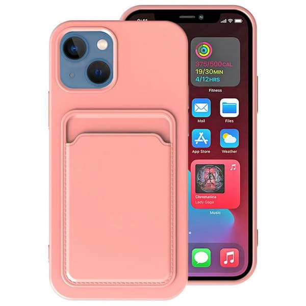 iPhone 14 Plus - Effektfullt Stilsäkert Skal med Korthållare