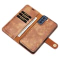 Miniatyrbild 4 av 8: DG.MING 2-in-1 Magnet Wallet Samsung Galaxy S21 FE Cognac