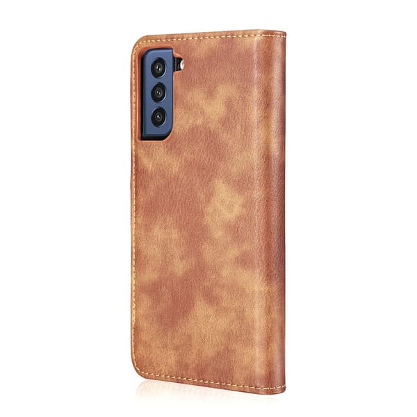 DG.MING 2-in-1 Magnet Wallet Samsung Galaxy S21 FE Cognac