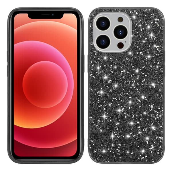 iPhone 13 Pro Skal Glitter Svart