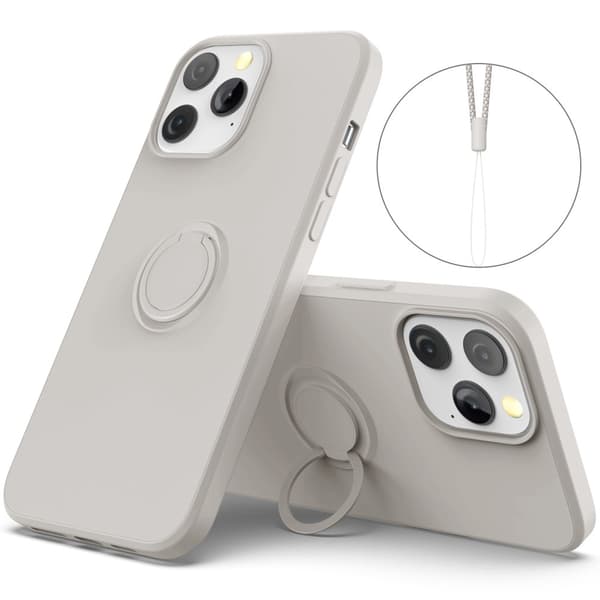 iPhone 13 Pro Skal Med Ringhållare Grå