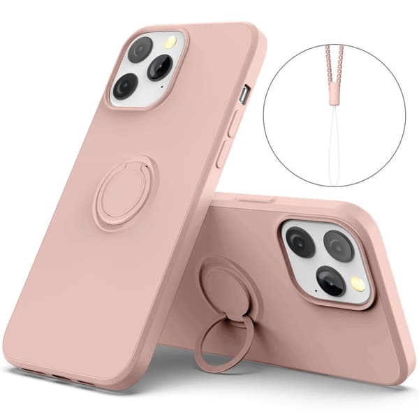 iPhone 13 Pro Skal Med Ringhållare Rosa