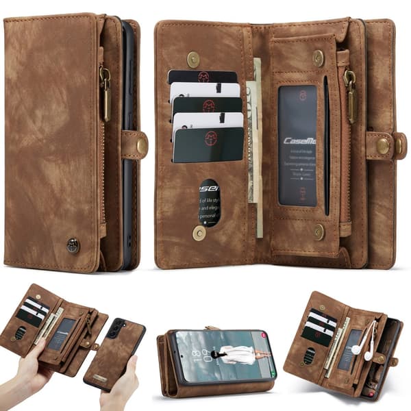 CaseMe Plånboksfodral Galaxy S21 FE Multi-Slot Brun