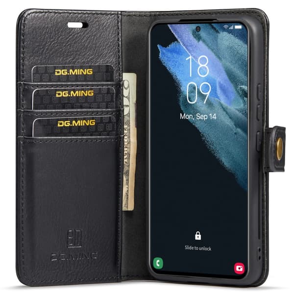 DG.MING 2-in-1 Magnet Wallet Samsung Galaxy S22 Black
