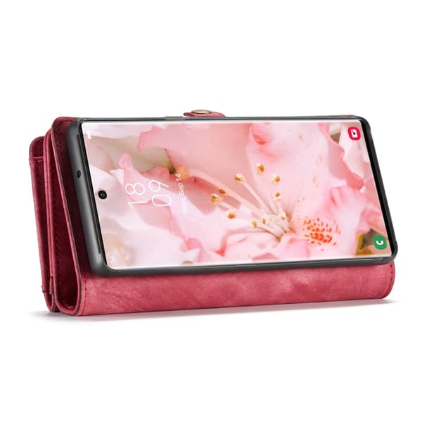CaseMe Multi-Slot 2 i 1 Plånboksfodral Galaxy S22 Ultra Röd