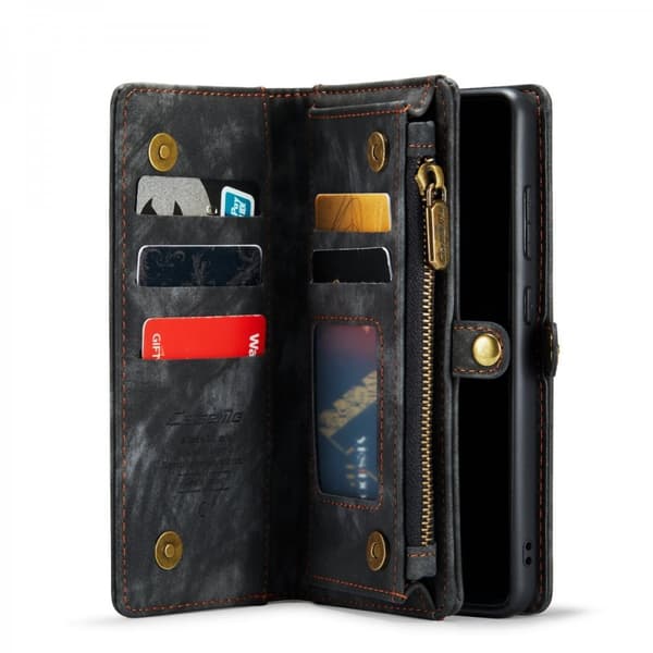 CaseMe Multi-Slot 2 i 1 Plånboksfodral Galaxy S22 Svart