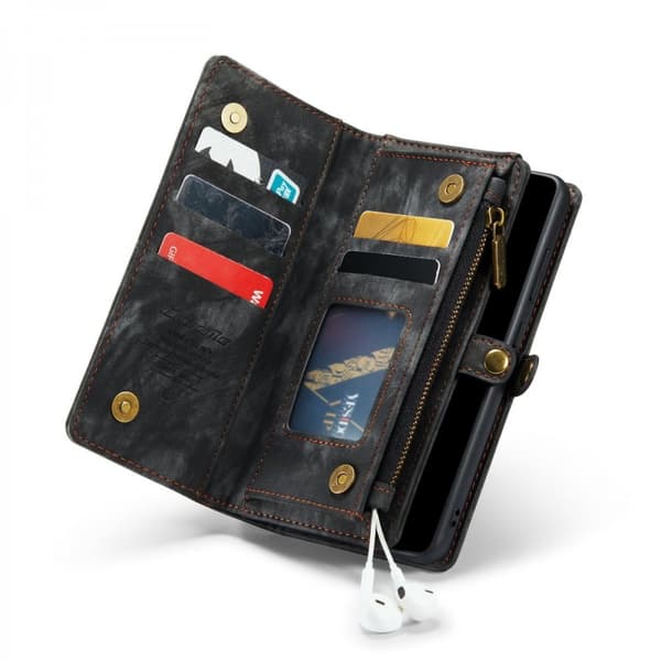 CaseMe Multi-Slot 2 i 1 Plånboksfodral Galaxy S22 Svart