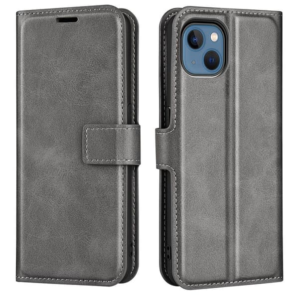 iPhone 14 Plus Wallet Leather Grey