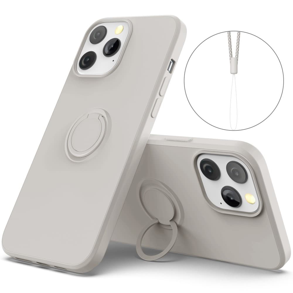 iPhone 14 Pro Max Skal Med Ringhållare Grå