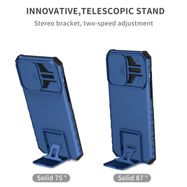 Kickstand Skal iPhone 14 Pro Max Kameraskydd Blå