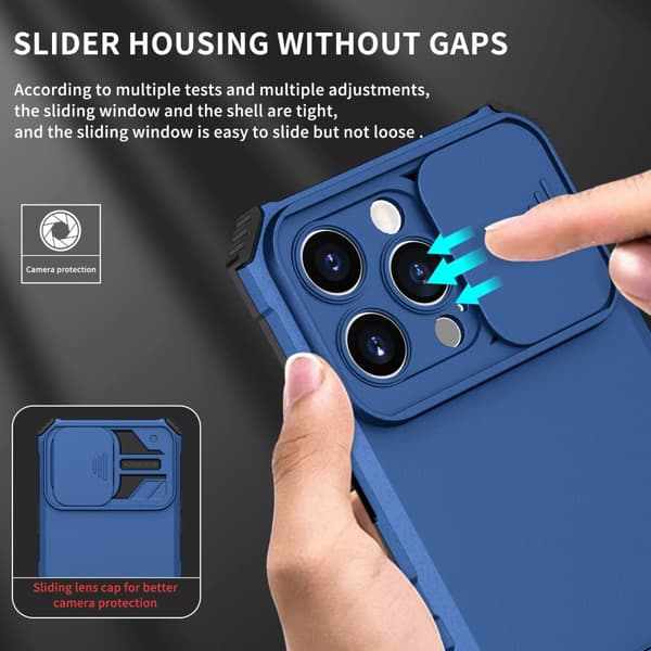 Kickstand Skal iPhone 14 Pro Max Kameraskydd Blå