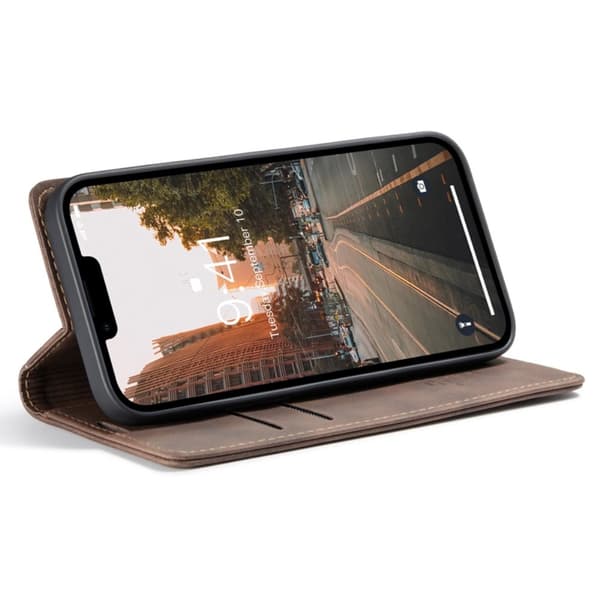 CaseMe Slim Plånboksfodral iPhone 14 Plus Brun