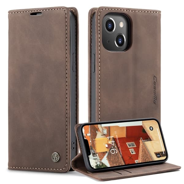 CaseMe Slim Plånboksfodral iPhone 14 Plus Brun