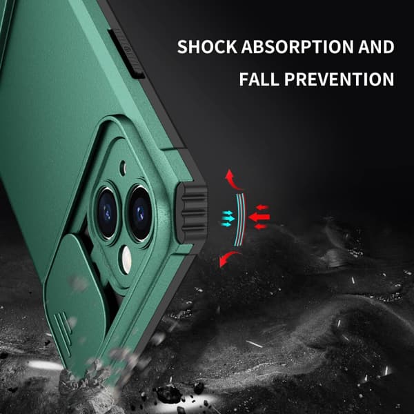 Kickstand Skal iPhone 14 Plus Kameraskydd Grön