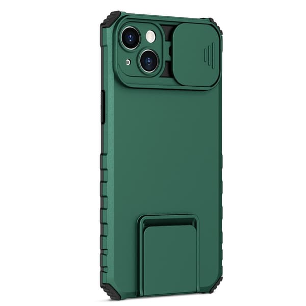 Kickstand Skal iPhone 14 Plus Kameraskydd Grön
