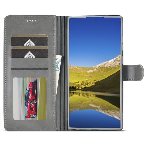 LC.IMEEKE Plånboksfodral Samsung Galaxy S22 Ultra Grå