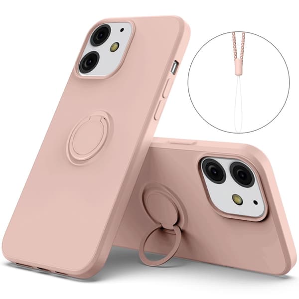iPhone 13 Mini Skal Med Ringhållare Rosa