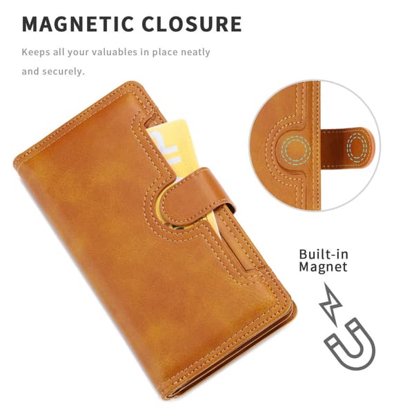 Läder Plånboksfodral Multi-Slot iPhone 13 Pro Cognac