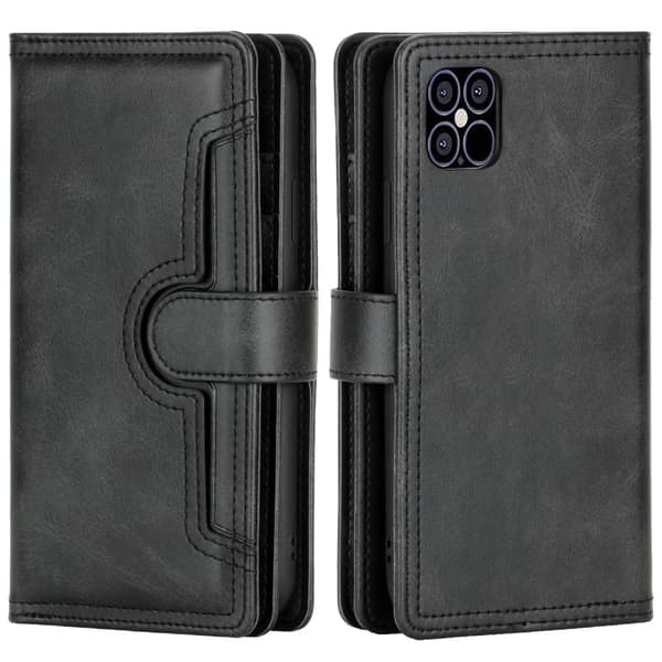 Läder Plånboksfodral Multi-Slot iPhone 13 Mini Svart