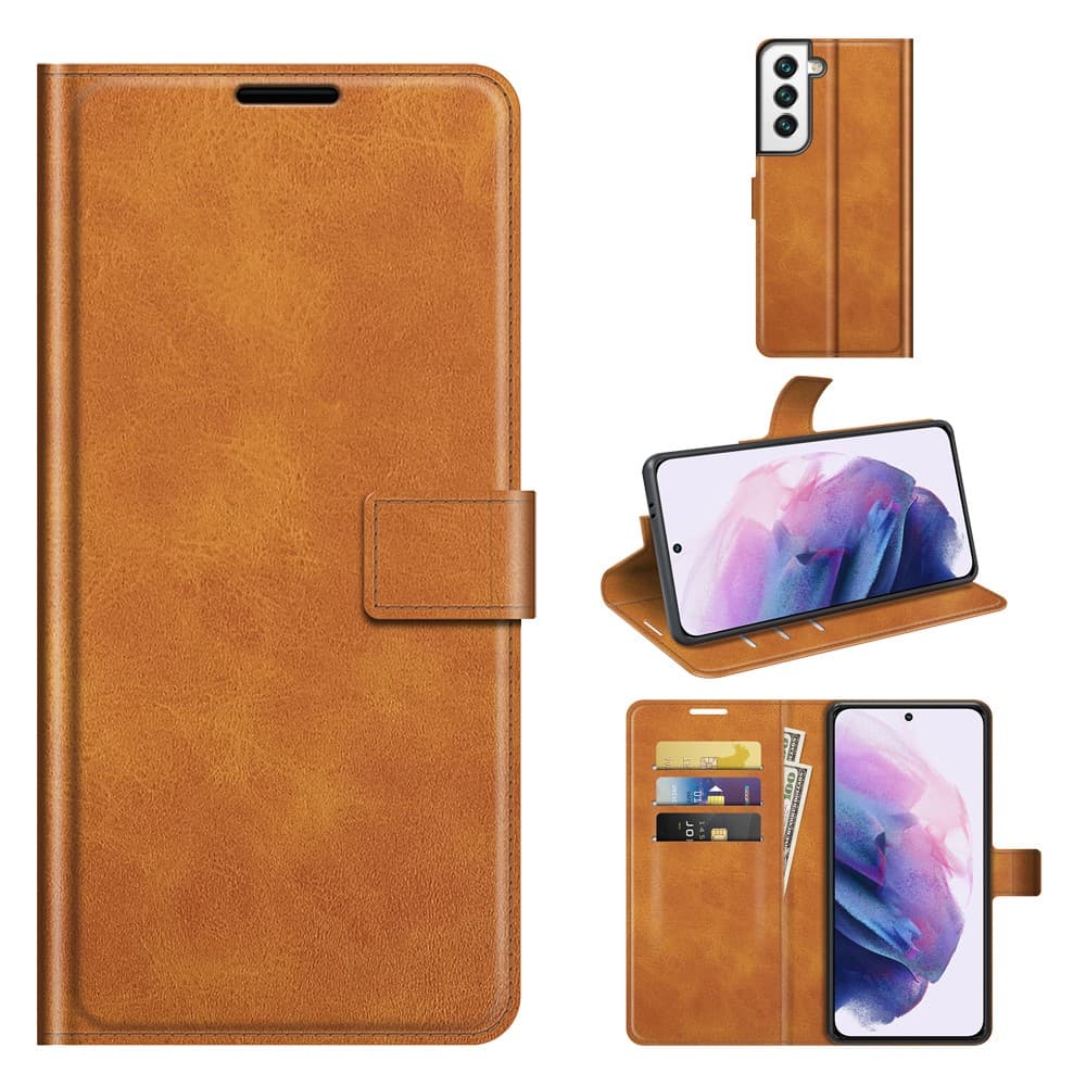 Leather Wallet Samsung Galaxy S22 Cognac