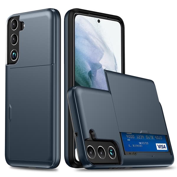 Samsung Galaxy S22 Skal Kortfack Blå