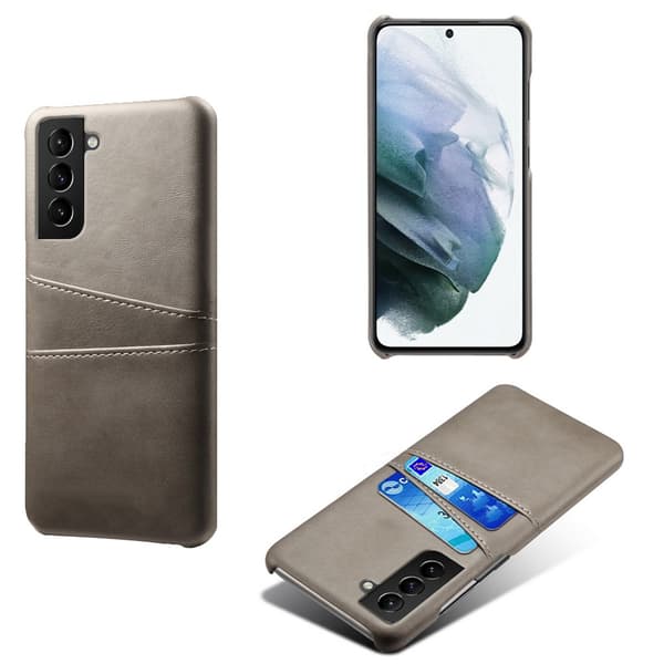 Läderskal Kortfack Samsung Galaxy S22 Grå