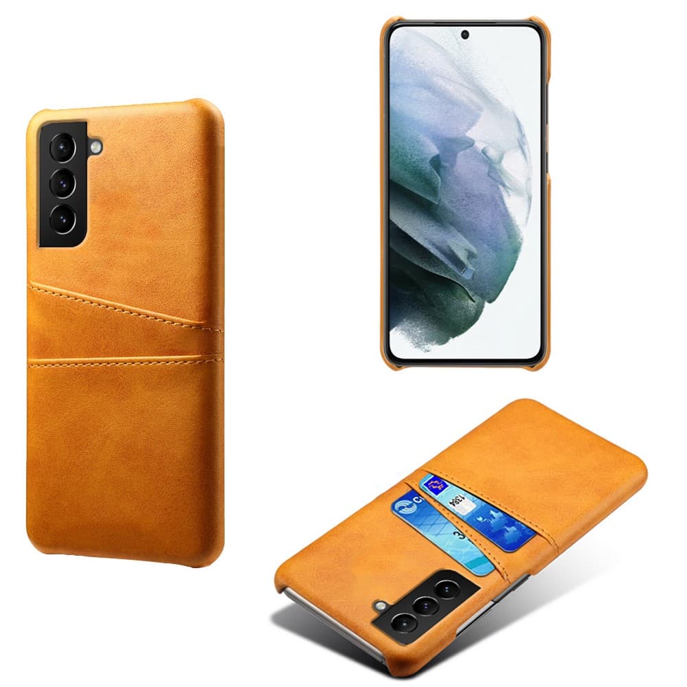 Läderskal Kortfack Samsung Galaxy S22 Cognac