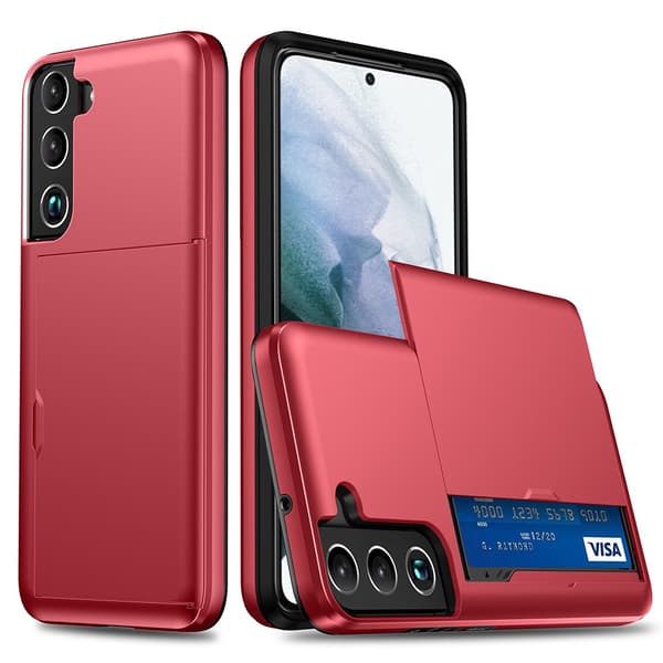 Samsung Galaxy S22 Skal Kortfack Röd