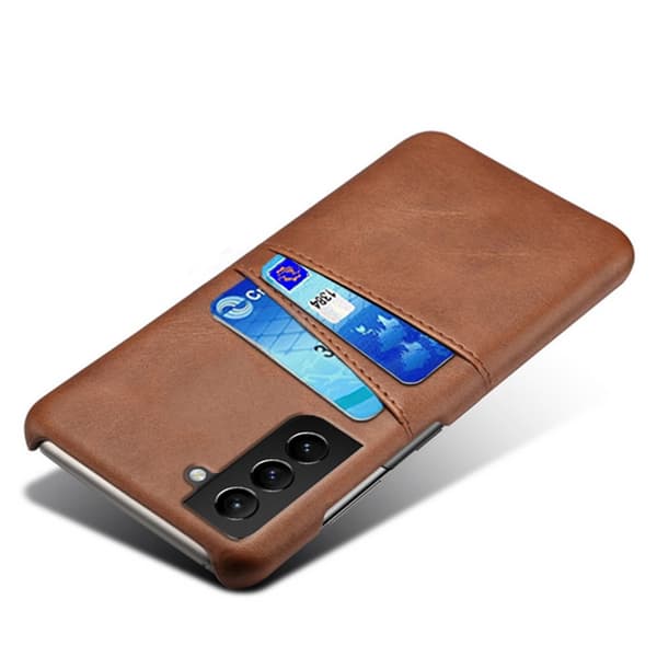 Läderskal Kortfack Samsung Galaxy S21 FE Brun