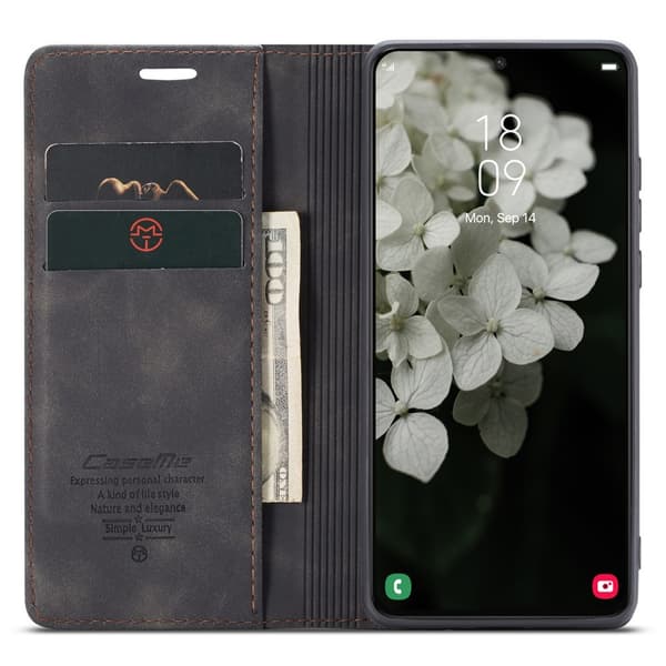 CaseMe Slim Plånboksfodral Samsung Galaxy S22 Svart