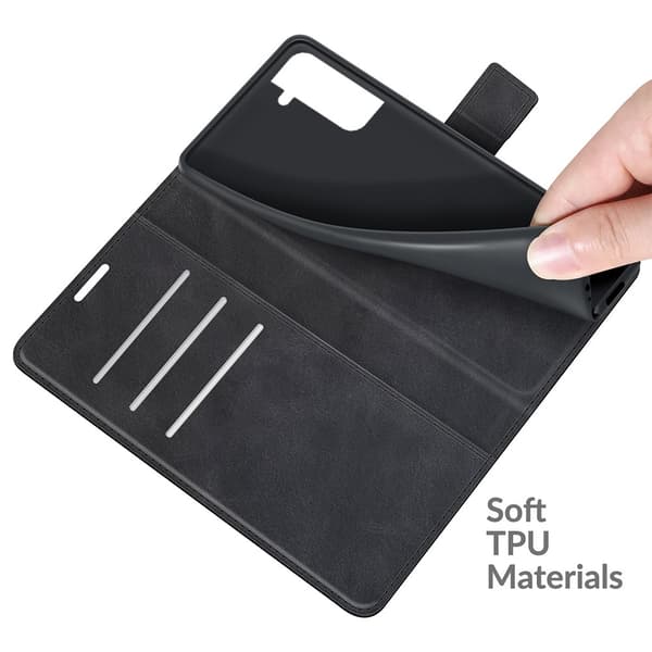 Leather Wallet Samsung Galaxy S22 Plus Black