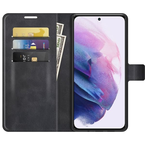 Leather Wallet Samsung Galaxy S22 Plus Black