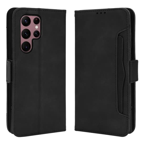 Multi Slot Plånboksfodral Samsung Galaxy S22 Ultra Svart