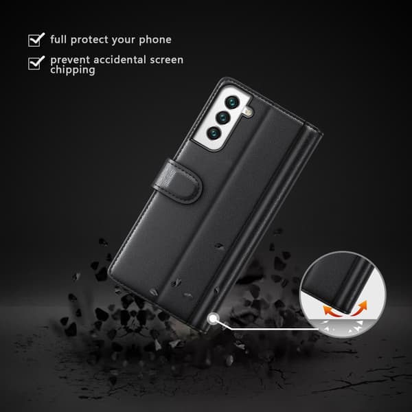 Äkta Läderfodral Samsung Galaxy S22 Svart