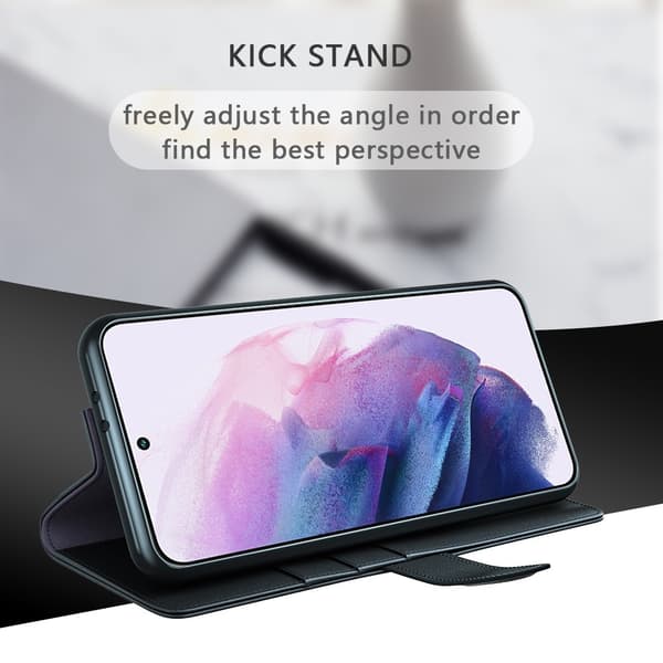 Äkta Läderfodral Samsung Galaxy S22 Plus Svart