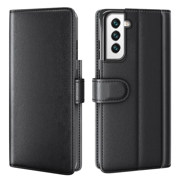 Äkta Läderfodral Samsung Galaxy S22 Plus Svart