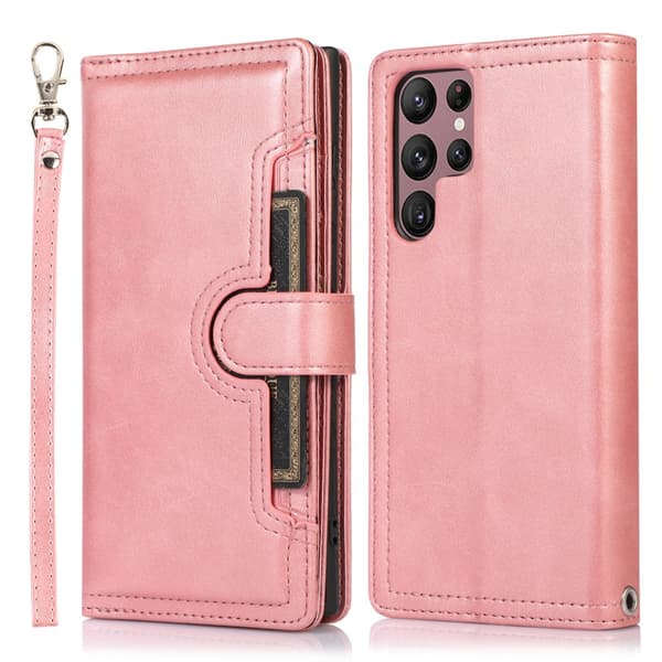 Plånboksfodral Multi-Slot Samsung Galaxy S22 Ultra Roséguld