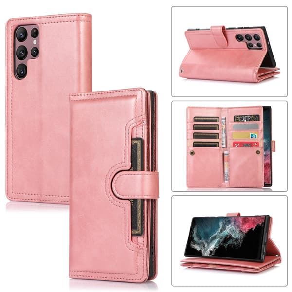 Plånboksfodral Multi-Slot Samsung Galaxy S22 Ultra Roséguld
